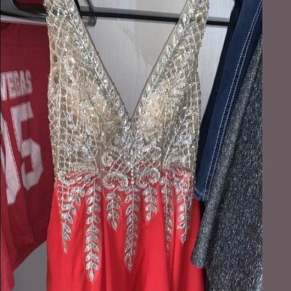 Red and gold prom dress - Picture 3 of 4